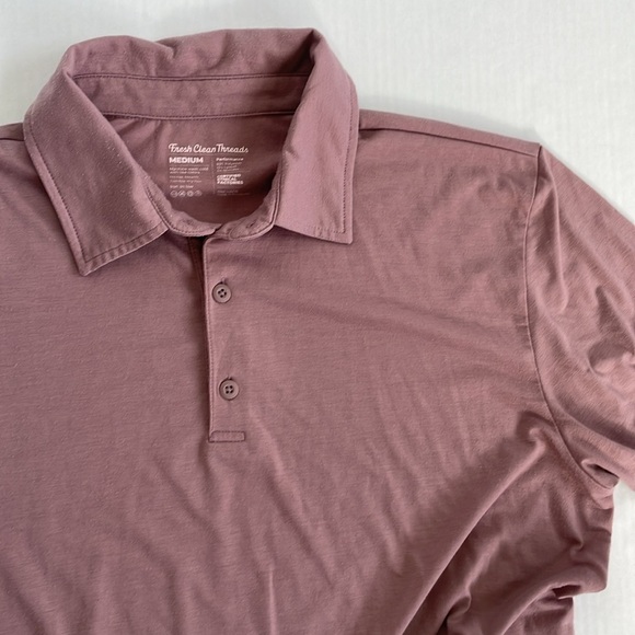 Fresh Clean Threads Pink Mauve Brown Polo Shirt Classic Collar Short Sleeves M - Picture 14 of 14